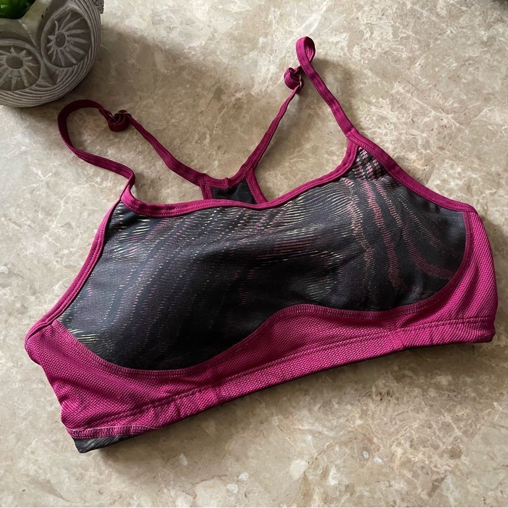 New balance purple racer back padded sports bra medium
